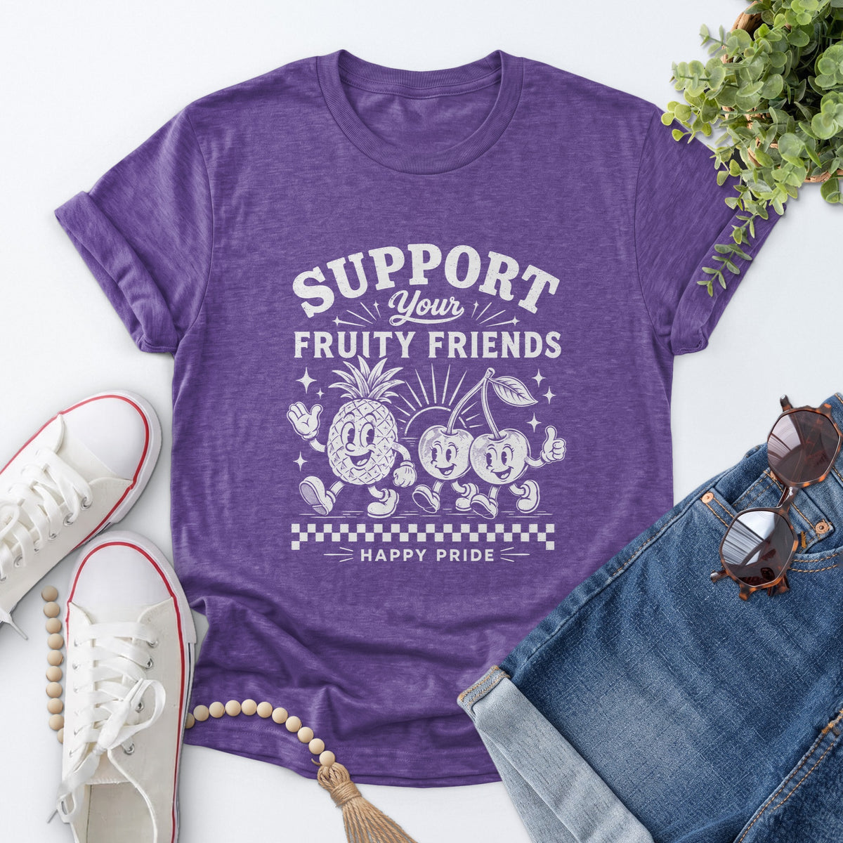 Fruity Friends Tee — Heather Purple