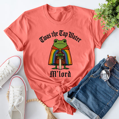 Twas the Tap Water M'lord Tee — Coral Silk