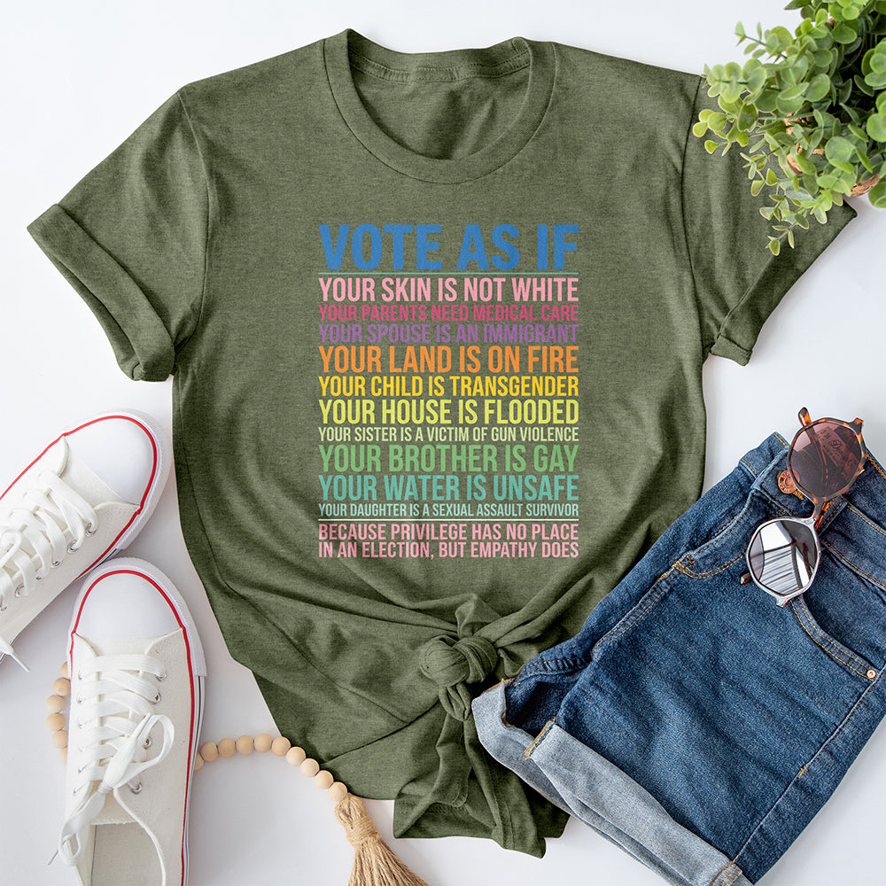 Vote As If Tee — Heather Military Green