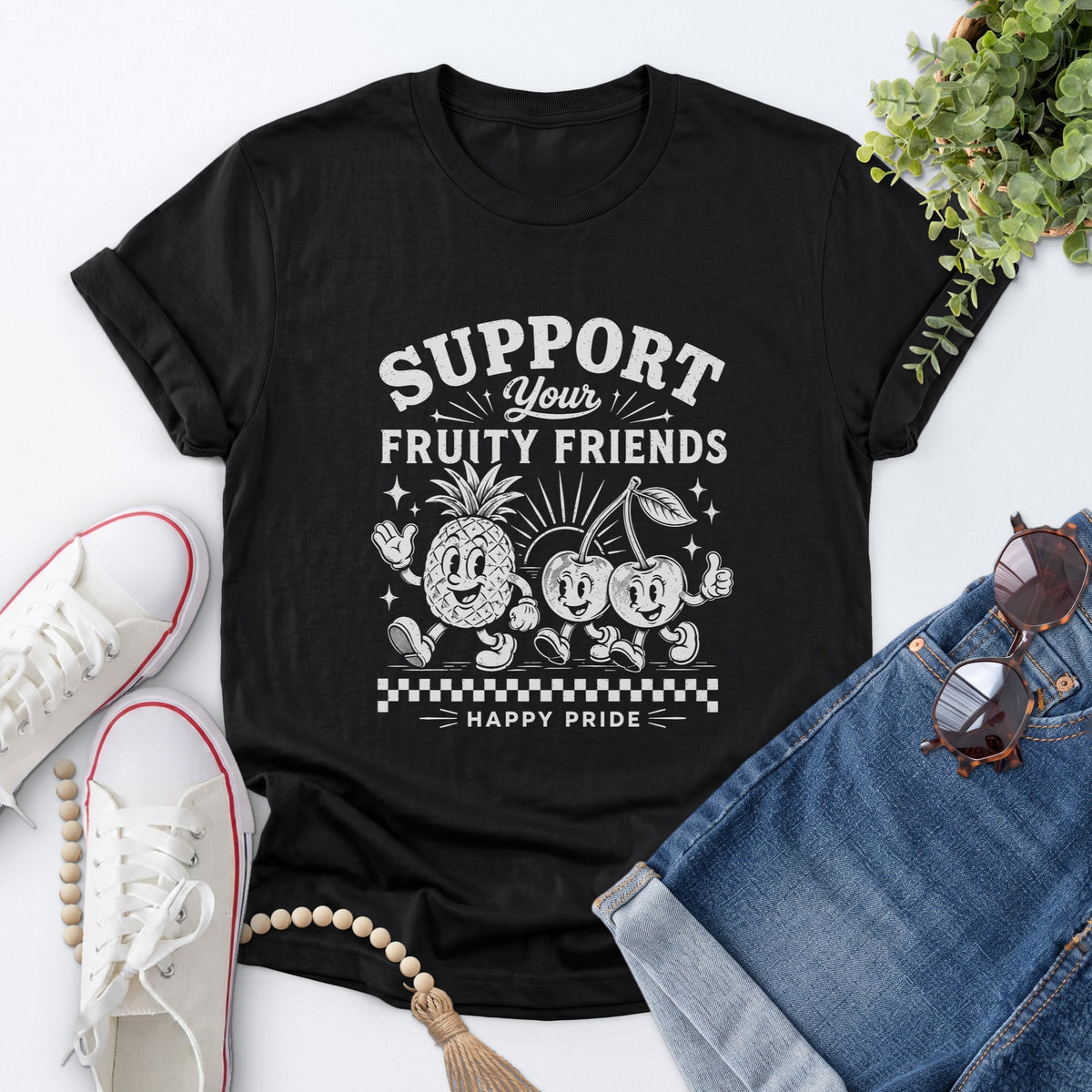 Fruity Friends Tee — Black