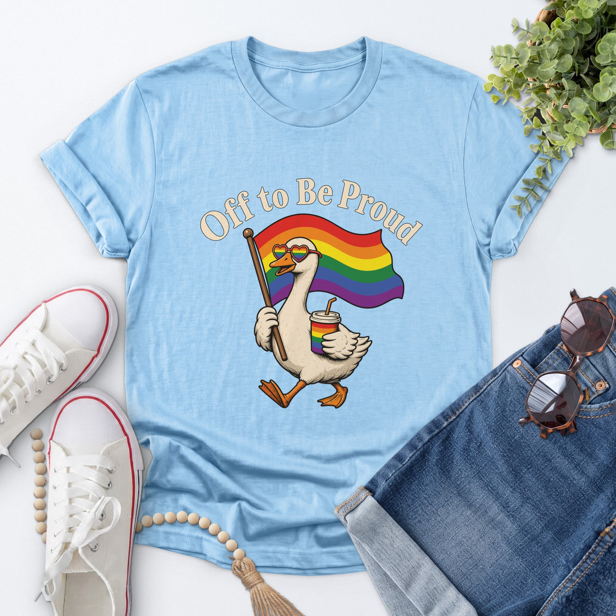 Off to Be Proud Tee — Light Blue