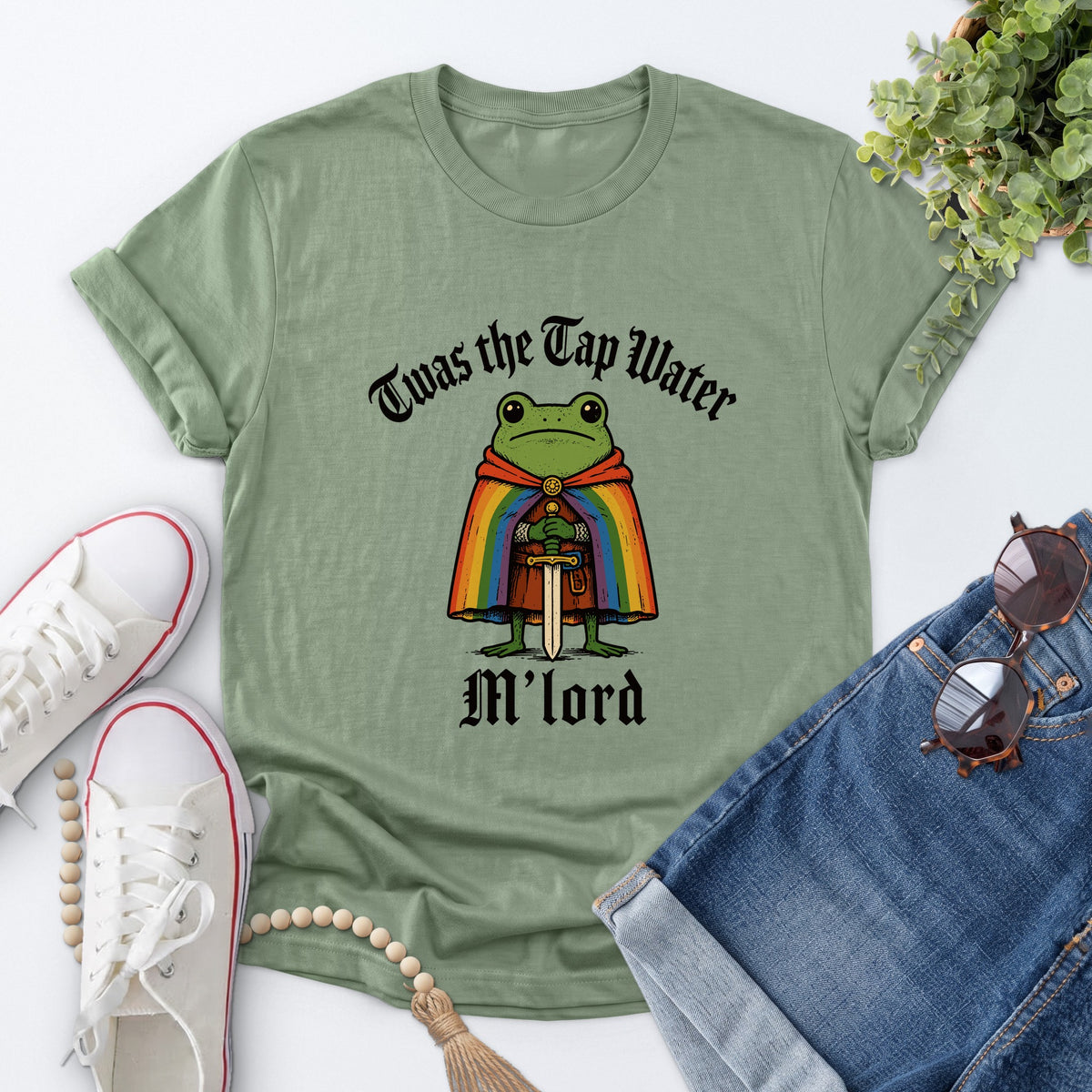 Twas the Tap Water M'lord Tee — Sage