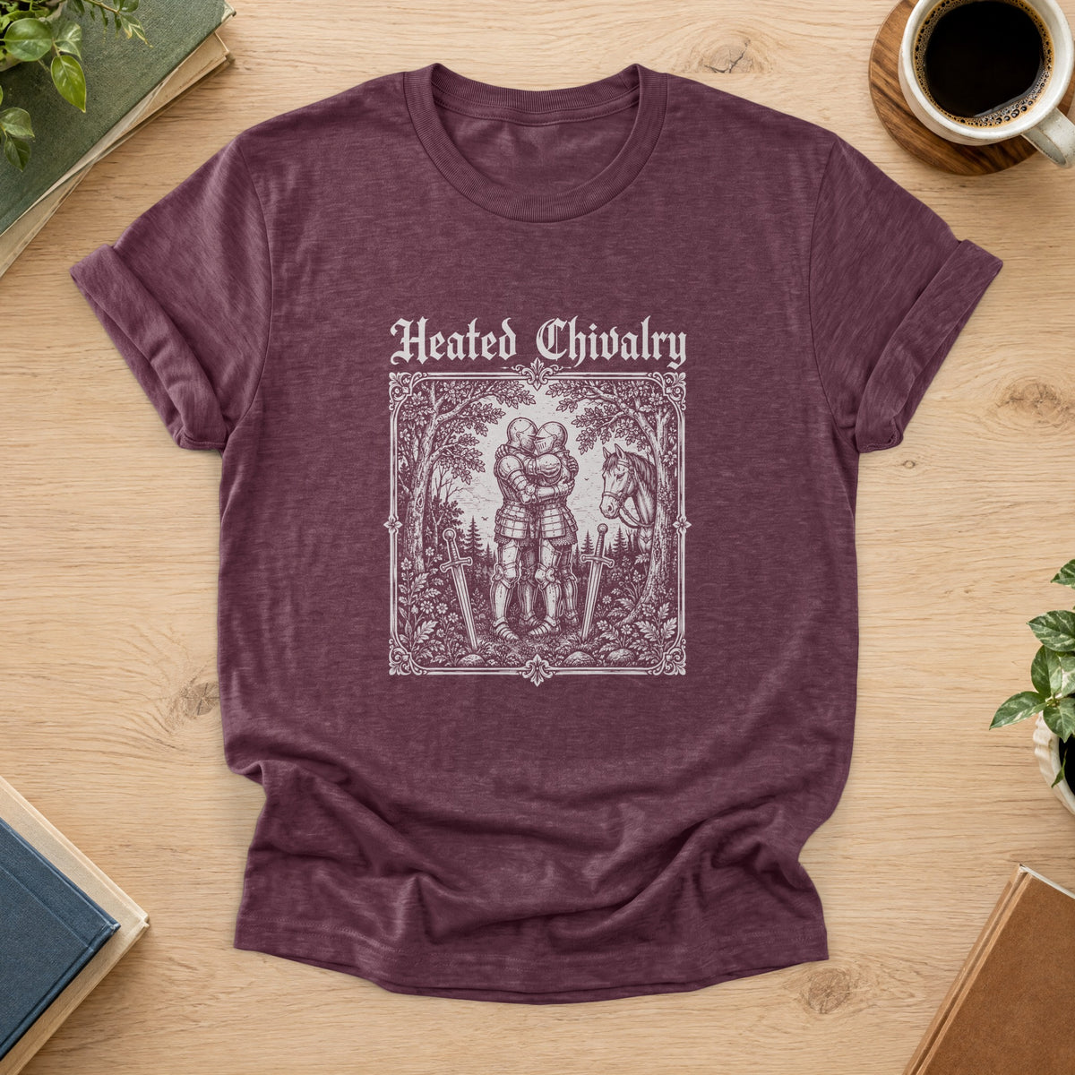 Heated Chivalry Tee — Heather Maroon