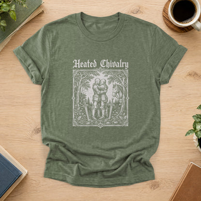 Heated Chivalry Tee — Heather Military Green