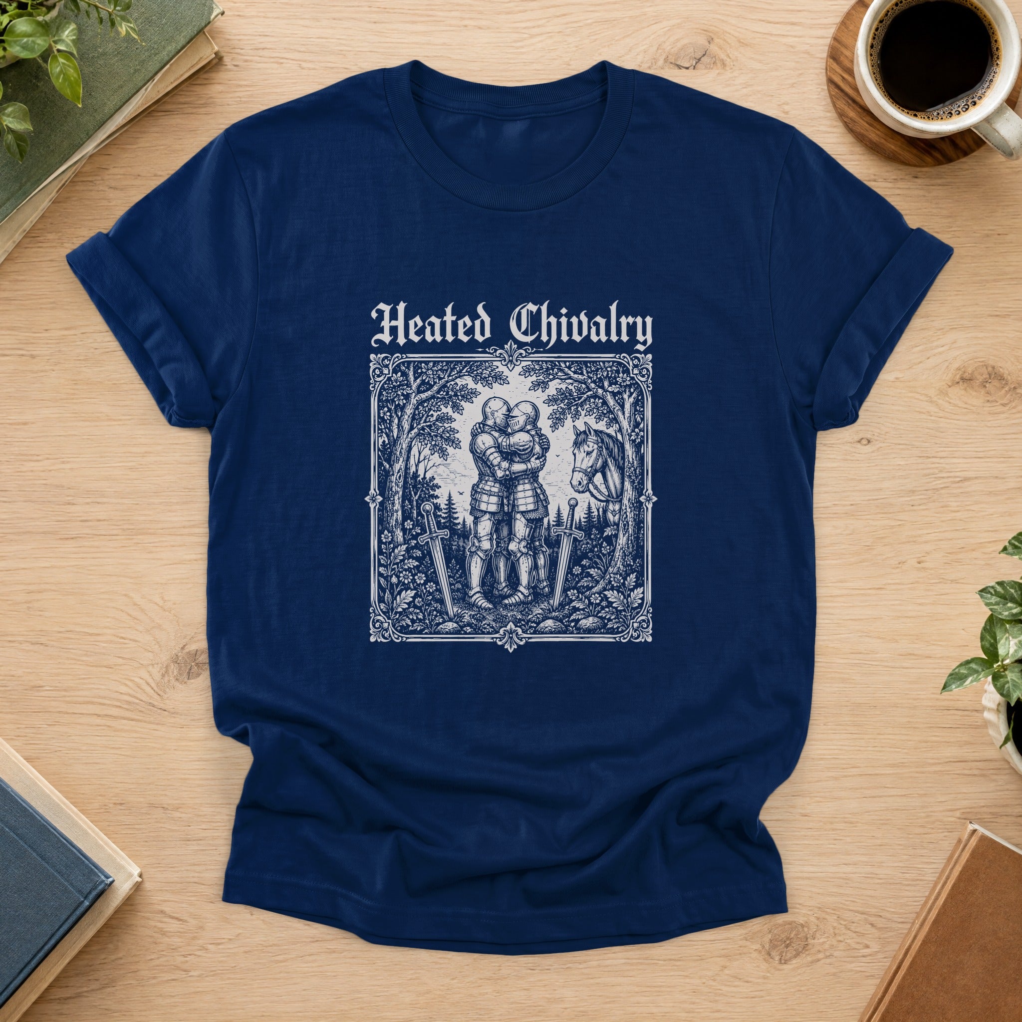 Heated Chivalry Tee — Navy