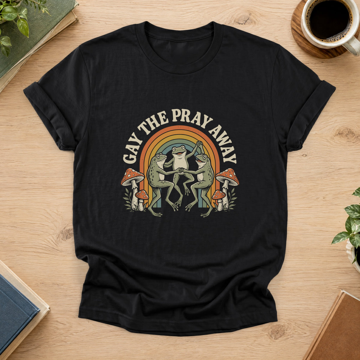 Gay The Pray Away Tee — Black