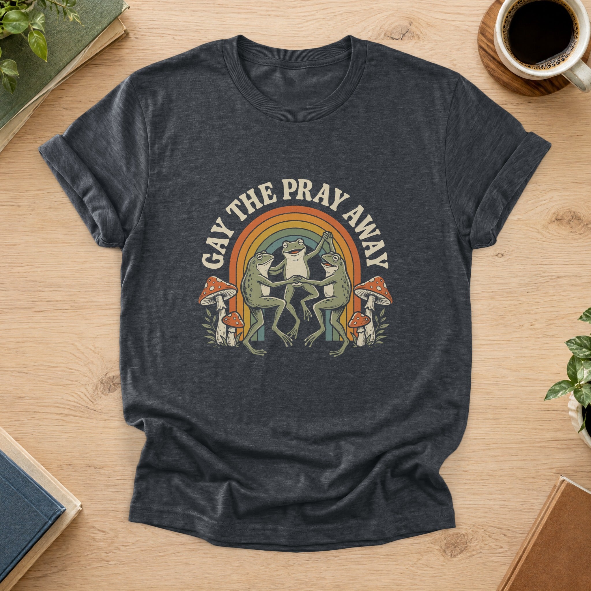 Gay The Pray Away Tee — Dark Heather