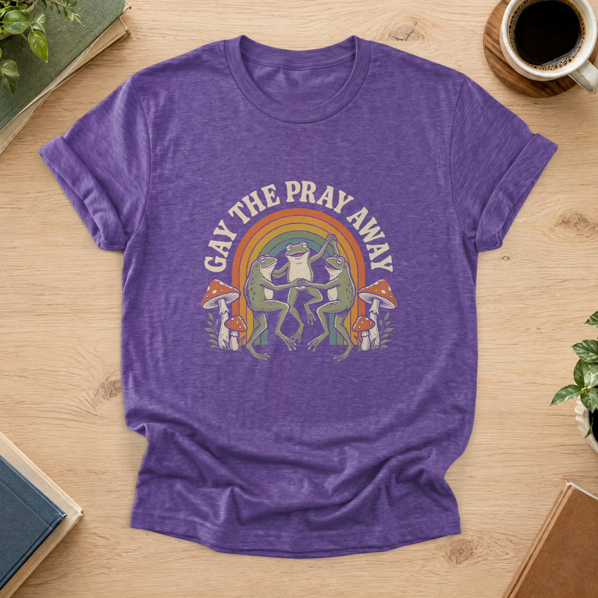 Gay The Pray Away Tee — Heather Purple