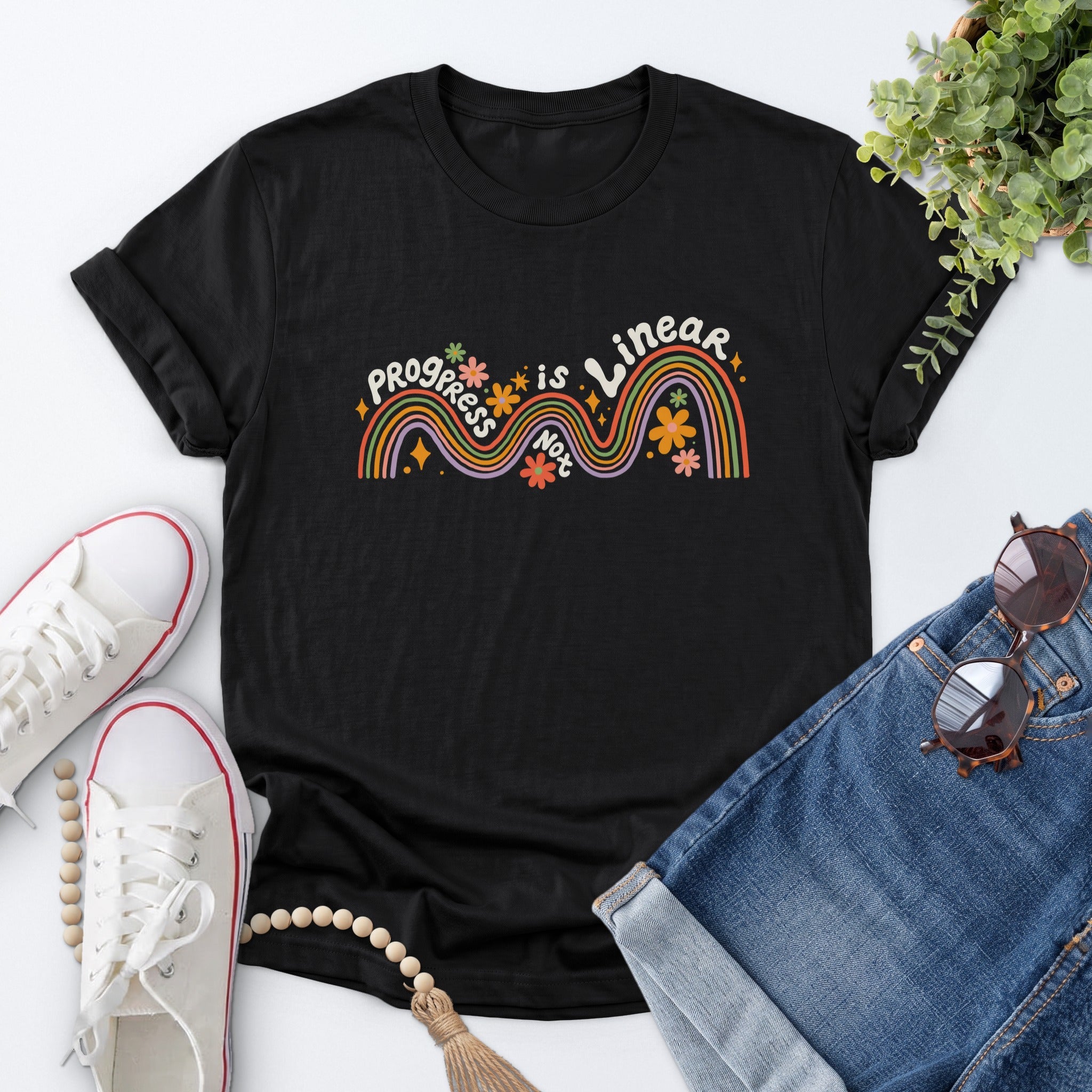 Progress Is Not Linear Tee — Black