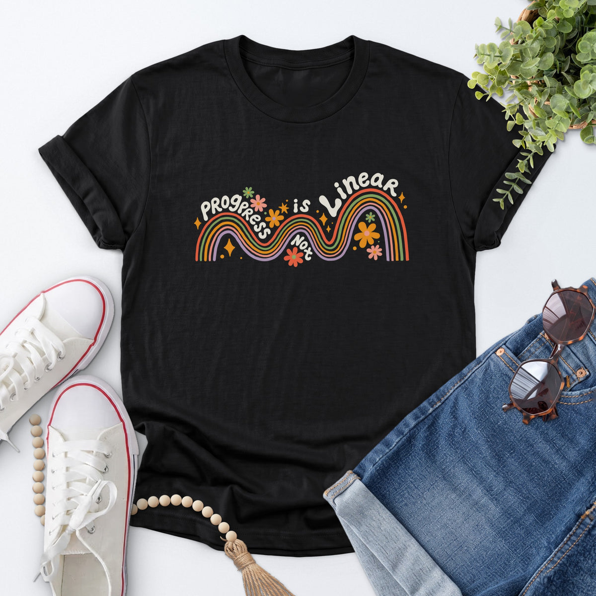 Progress Is Not Linear Tee — Black