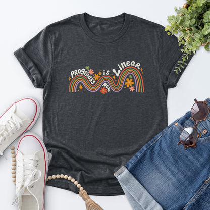 Progress Is Not Linear Tee — Dark Heather