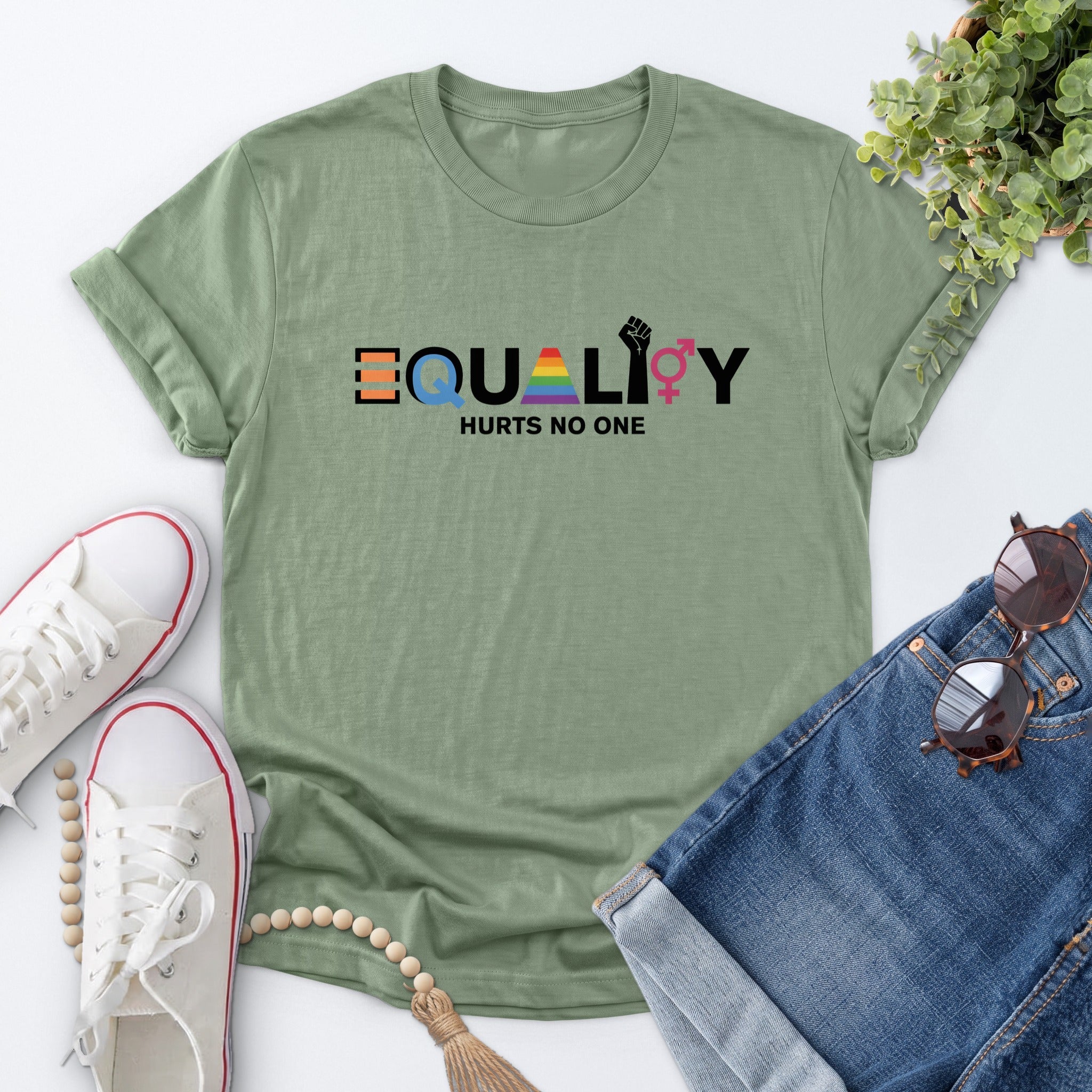 Equality Hurts No One Tee — Sage
