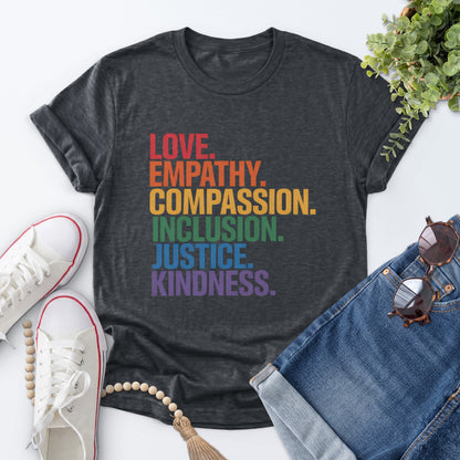 Rainbow Values Tee — Dark Heather