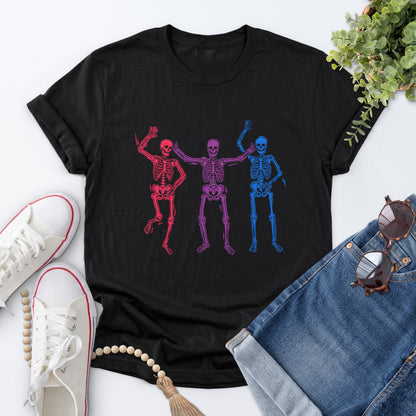 Dancing Skeleton Pride Tee — Black