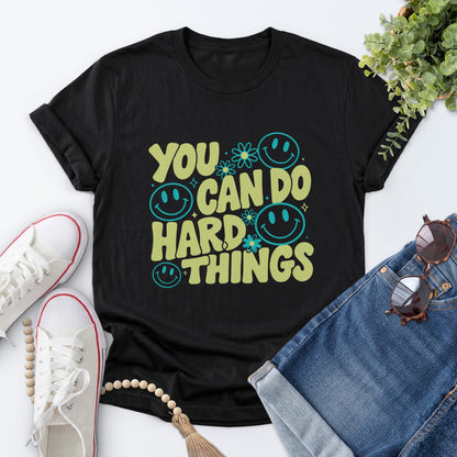 Hard Things Smiley Tee — Black