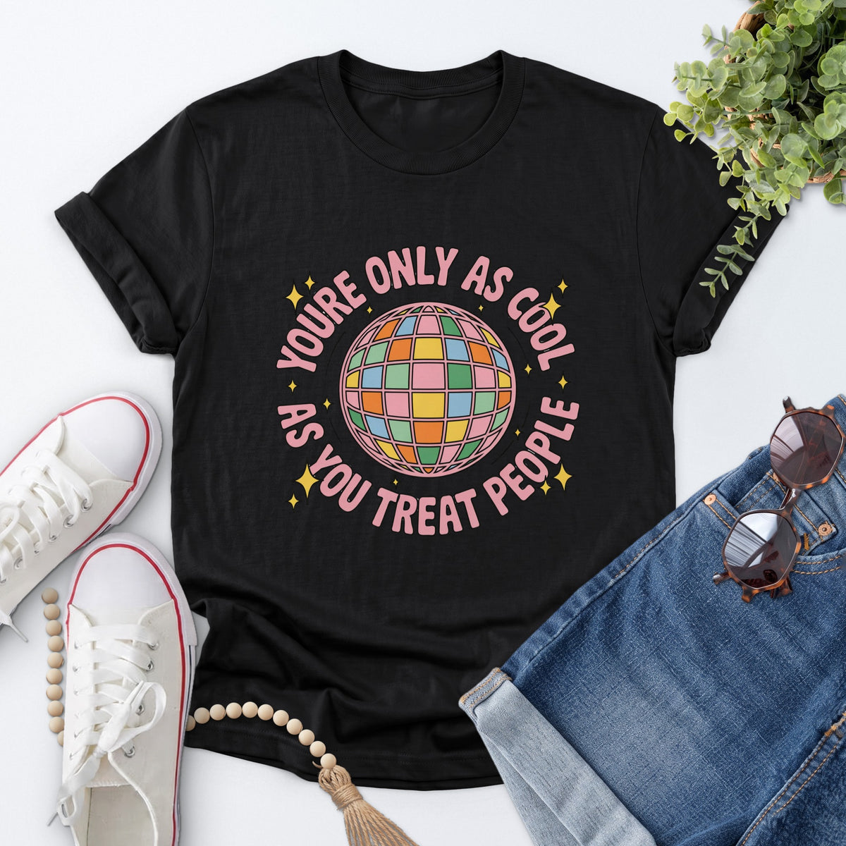 Kindness Disco Ball Tee — Black