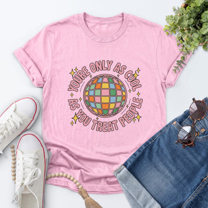 Kindness Disco Ball Tee — Light Pink
