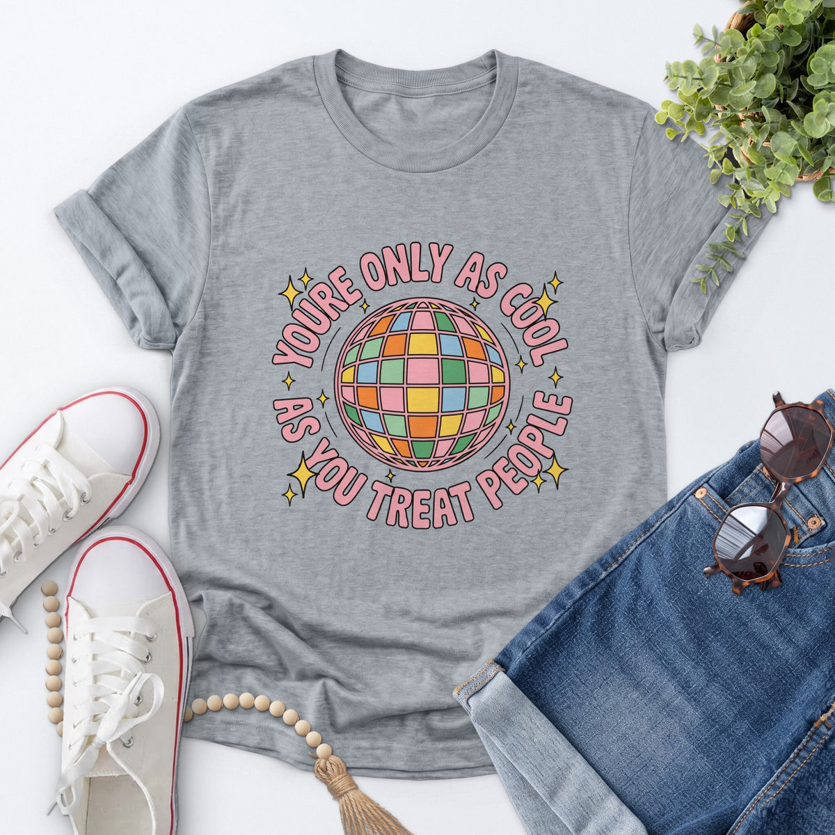 Kindness Disco Ball Tee — Sports Gray