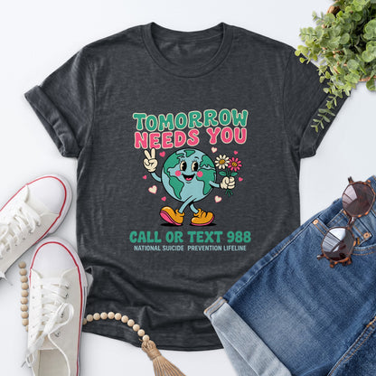 Tomorrow Needs You Tee — Dark Heather