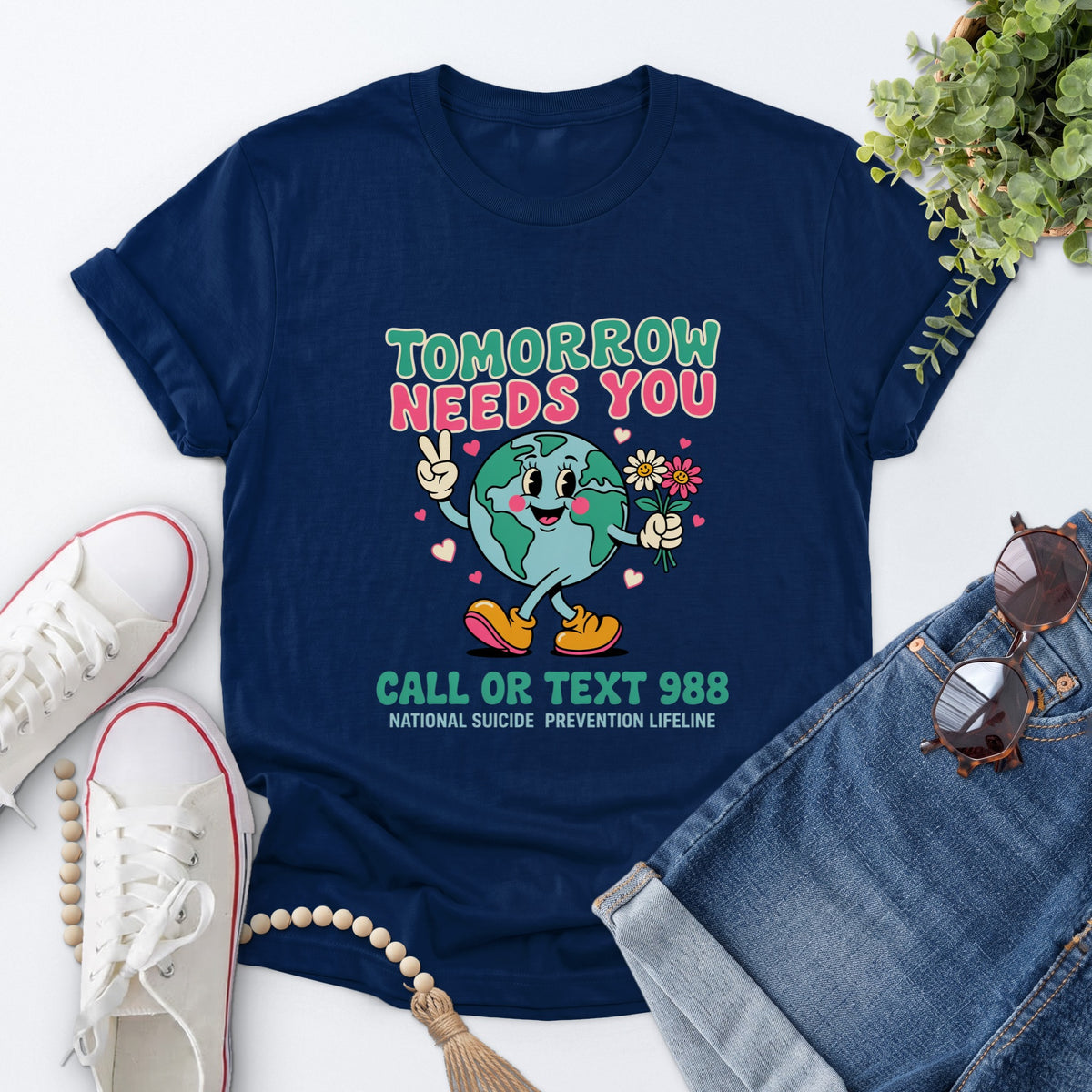 Tomorrow Needs You Tee — Navy