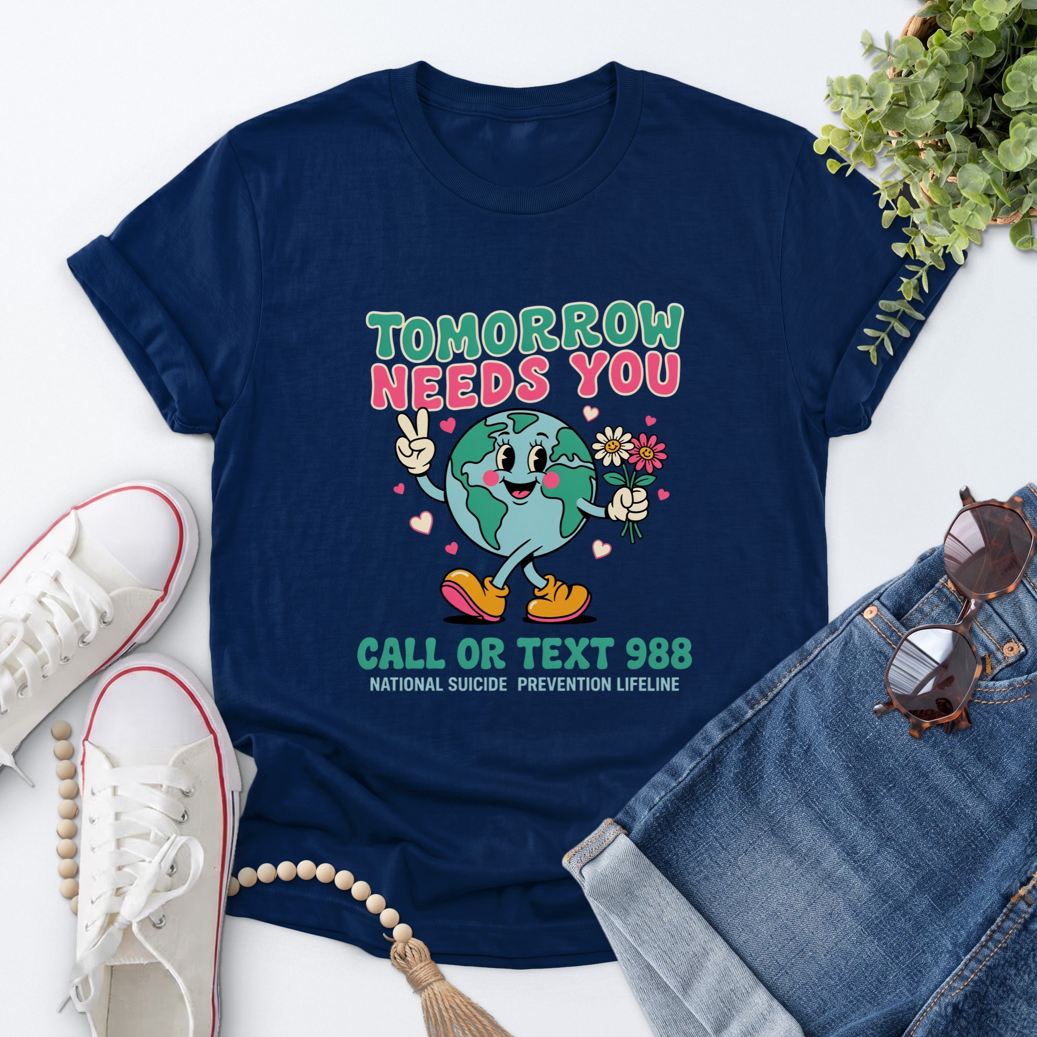 Tomorrow Needs You Tee — Navy