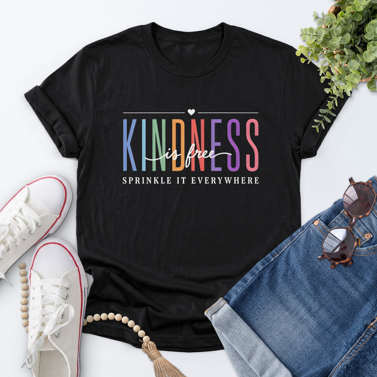 Kindness Is Free Tee — Black