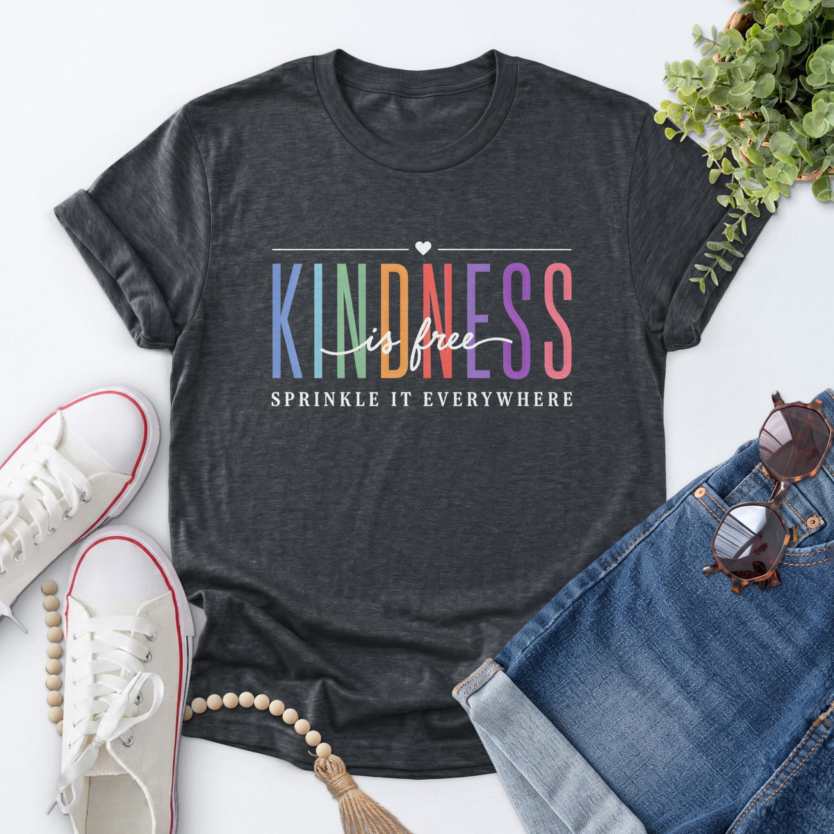 Kindness Is Free Tee — Dark Heather