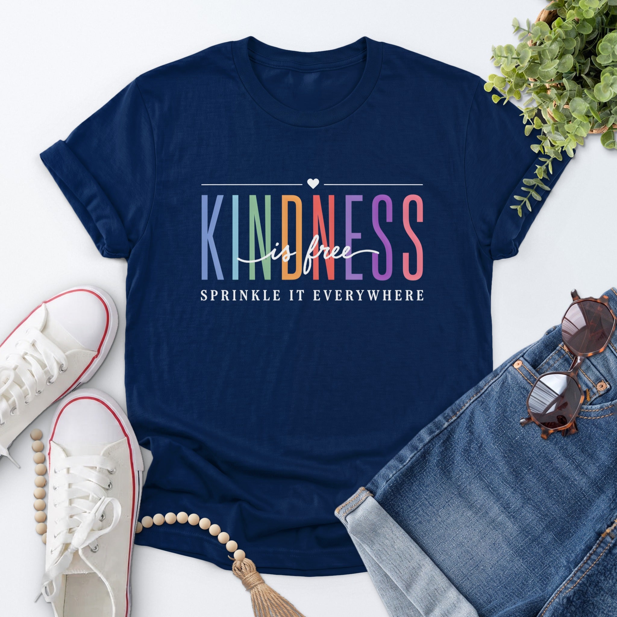 Kindness Is Free Tee — Navy
