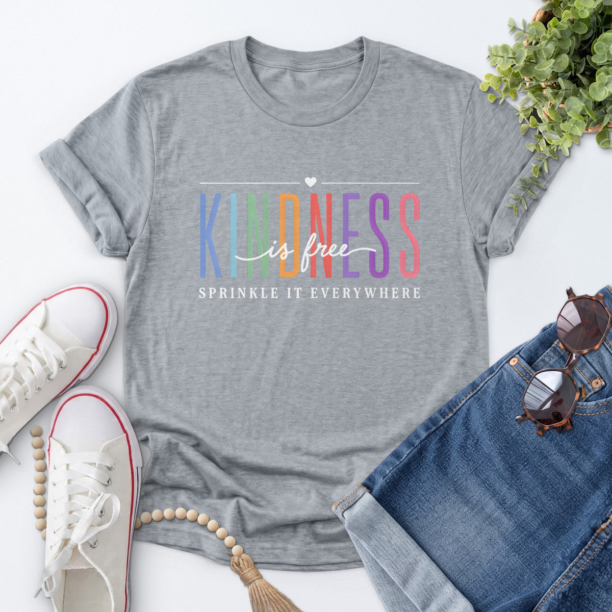 Kindness Is Free Tee — Sports Gray
