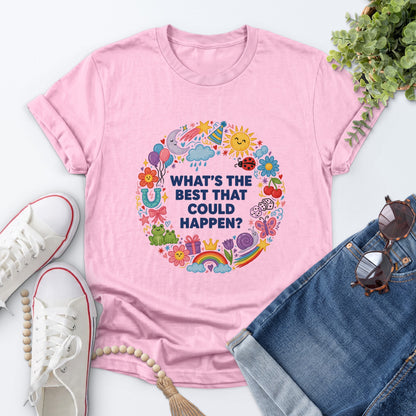 Optimistic Doodle Wreath Tee — Light Pink