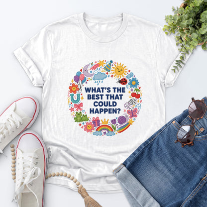 Optimistic Doodle Wreath Tee — White