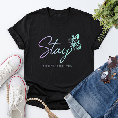 Stay Butterfly Tee — Black