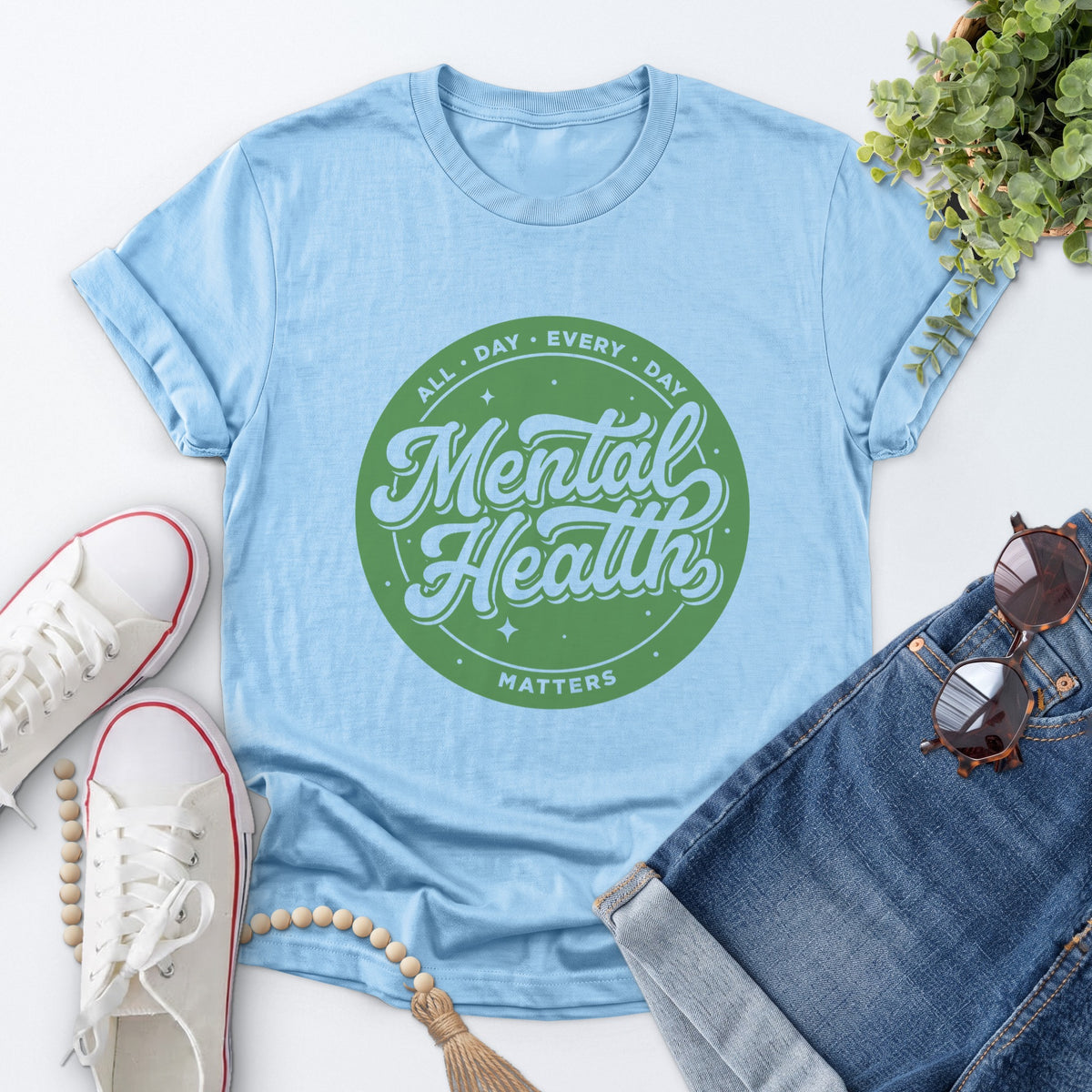 Mental Health Matters Tee — Light Blue