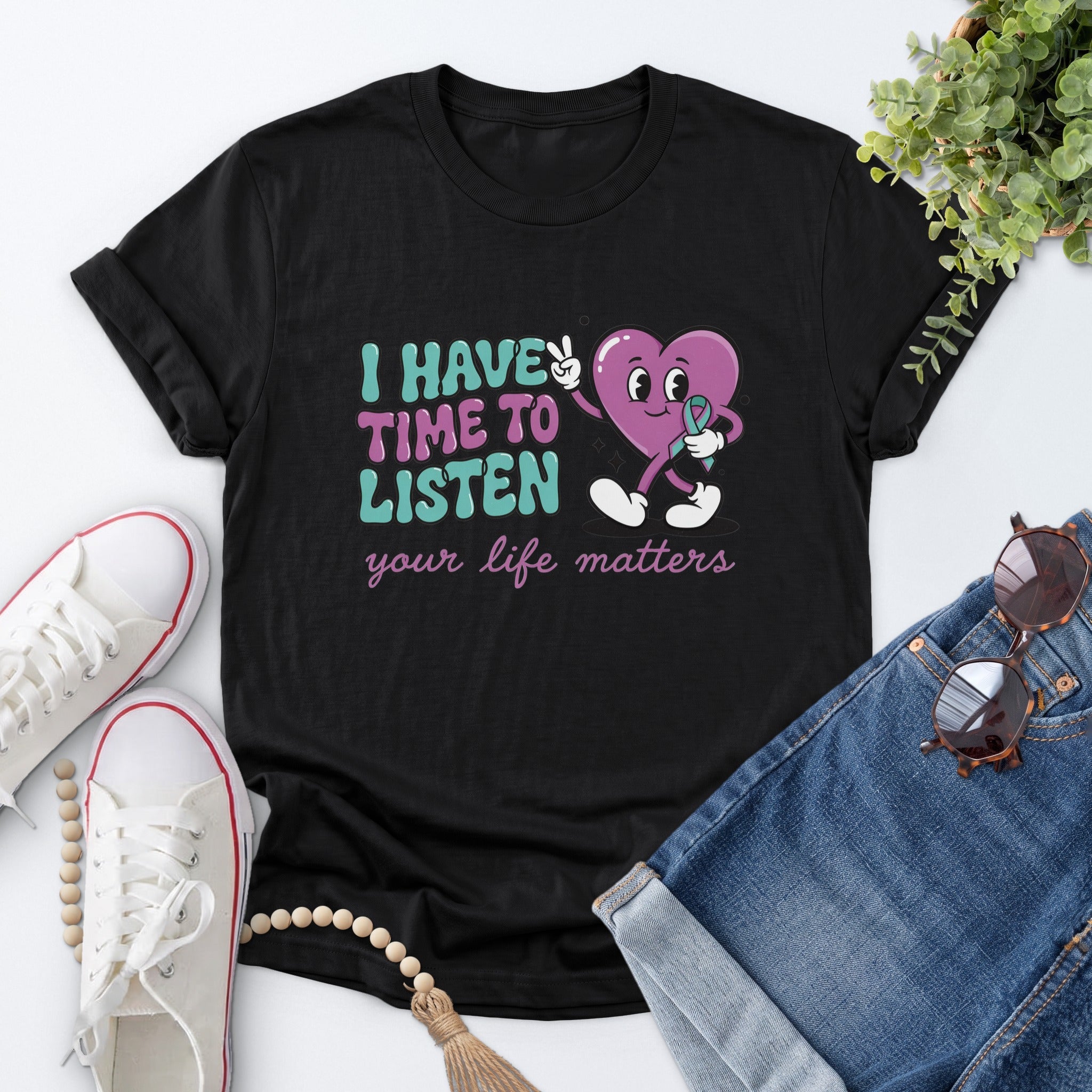 Time To Listen Tee — Black