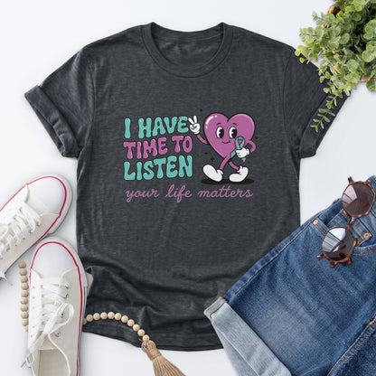 Time To Listen Tee — Dark Heather