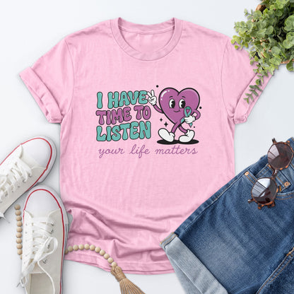 Time To Listen Tee — Light Pink