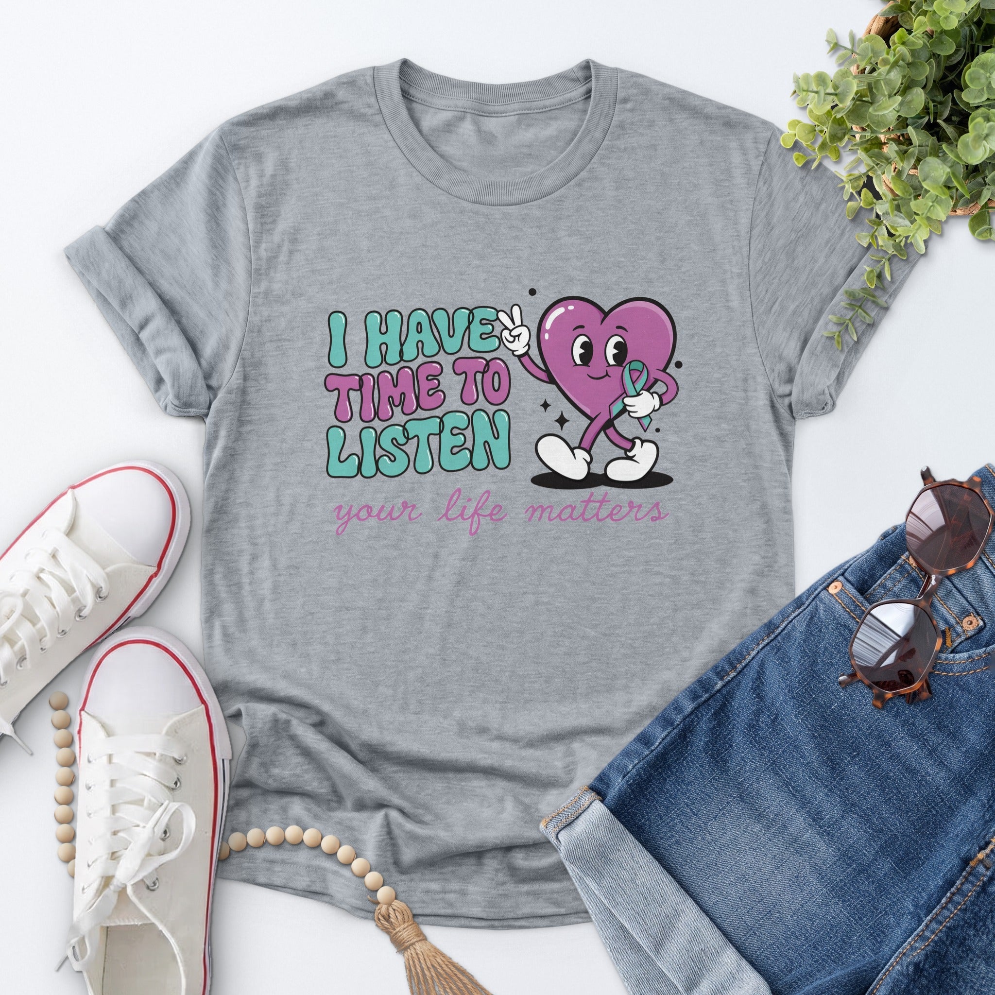 Time To Listen Tee — Sports Gray