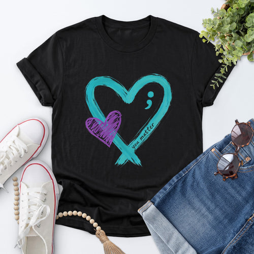 You Matter Heart Tee — Black