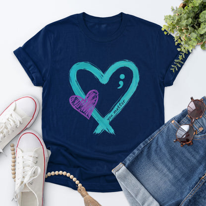 You Matter Heart Tee — Navy