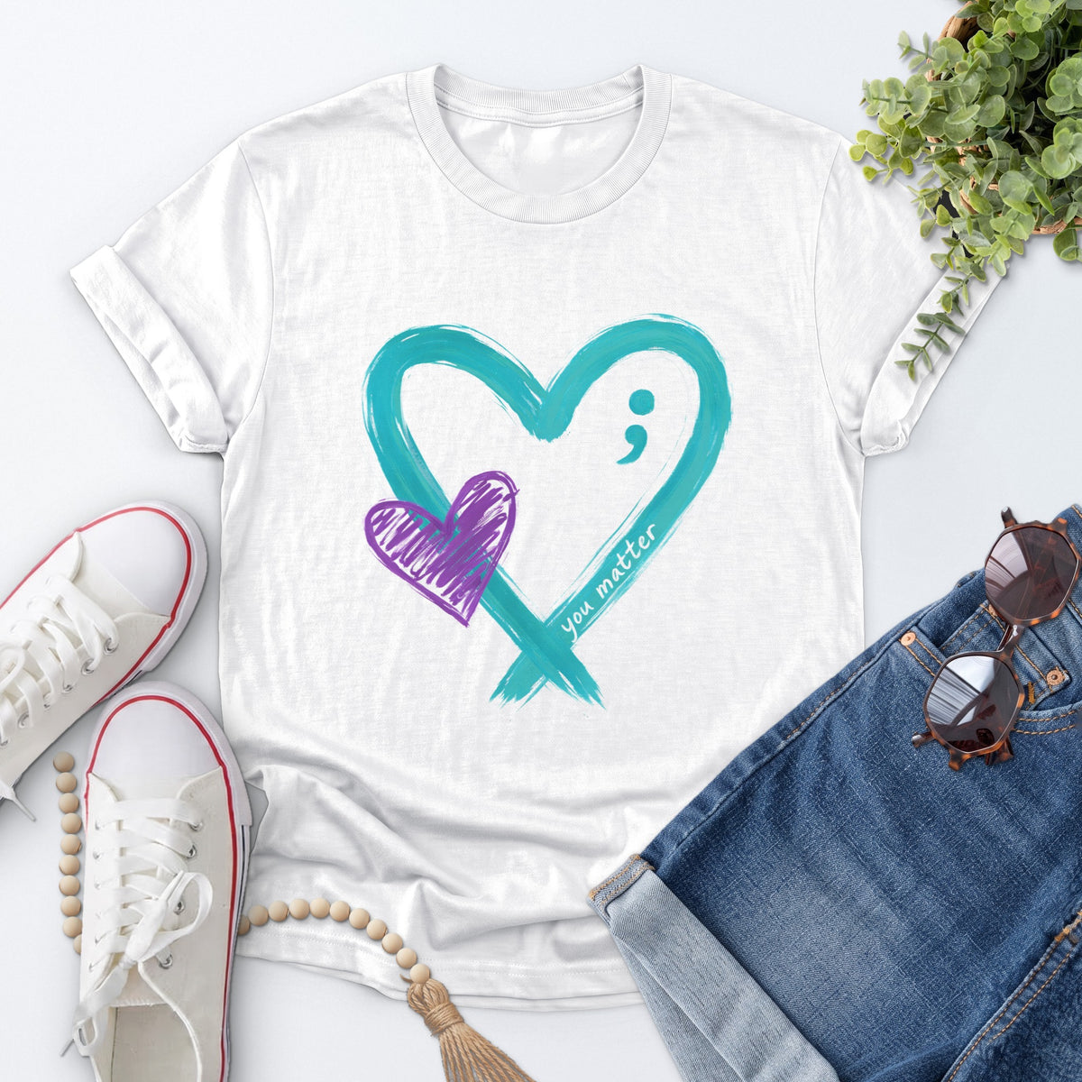 You Matter Heart Tee — White