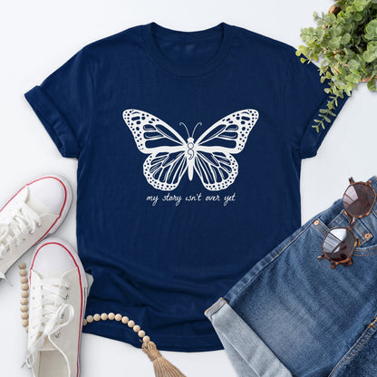 Semicolon Butterfly Tee — Navy