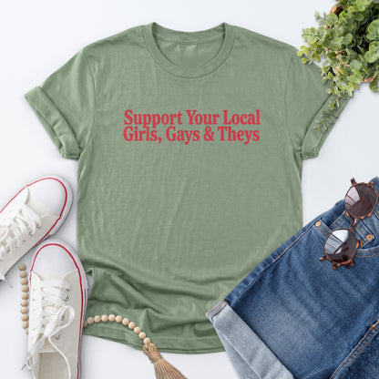 Girls Gays And Theys Tee — Sage