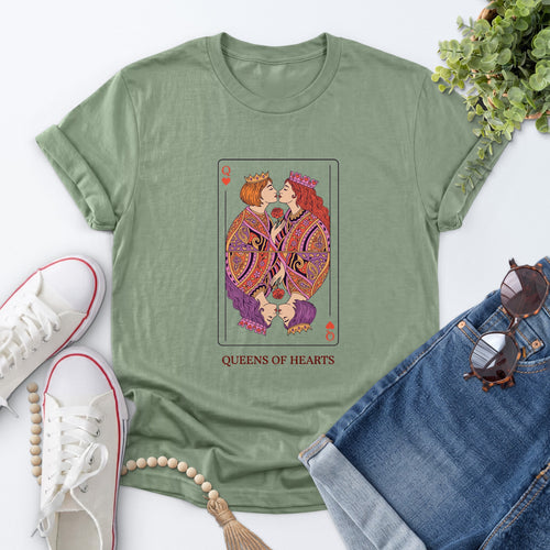 Queens Of Hearts Tee — Sage