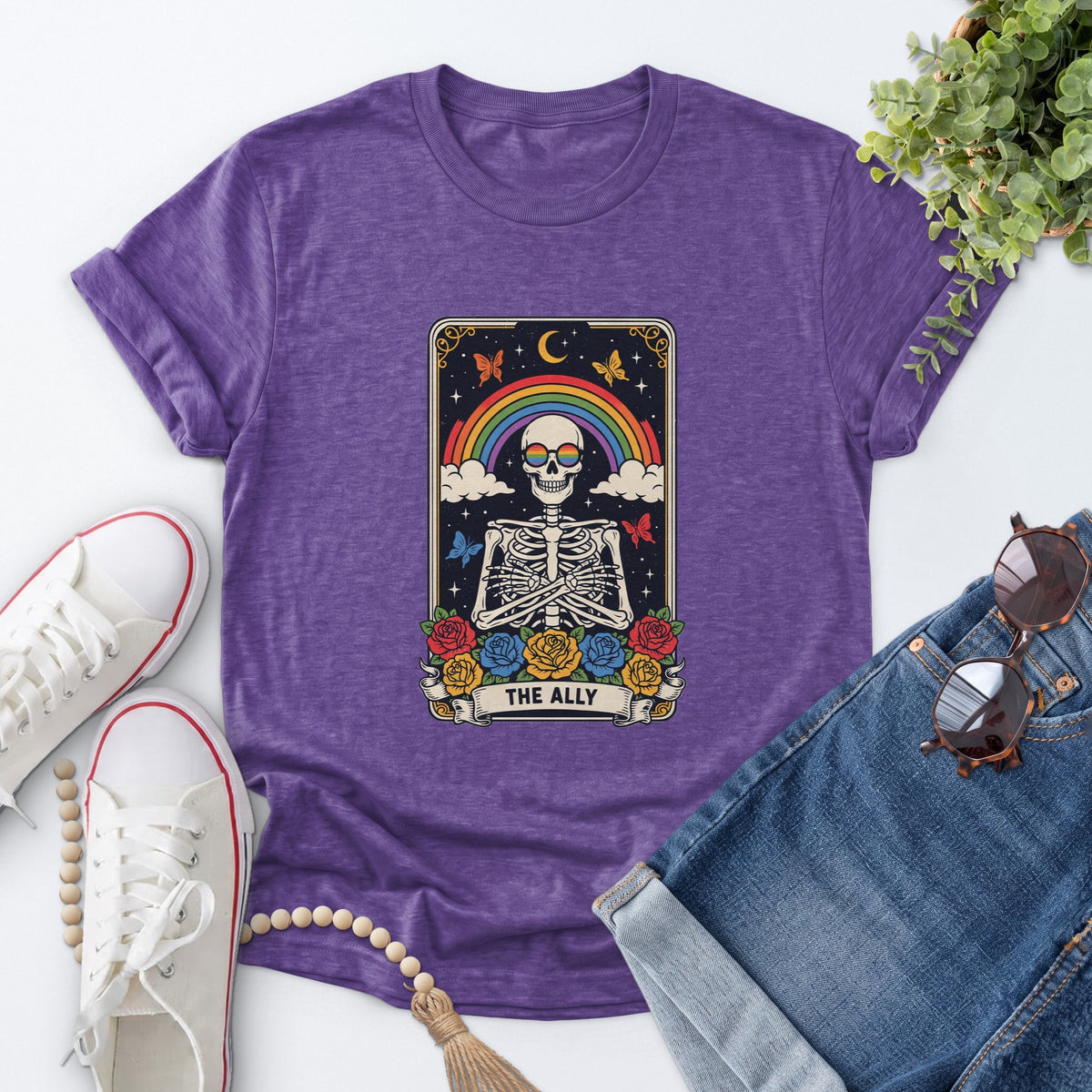 The Ally Skeleton Tee — Heather Purple