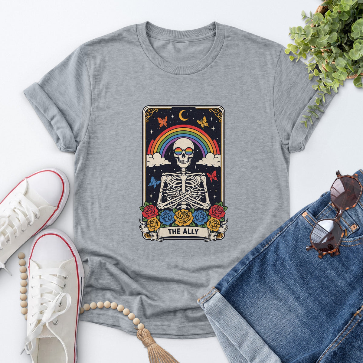 The Ally Skeleton Tee — Sports Gray